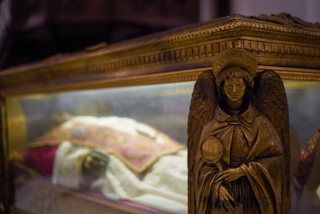 L'urna nel Duomo di Padova
