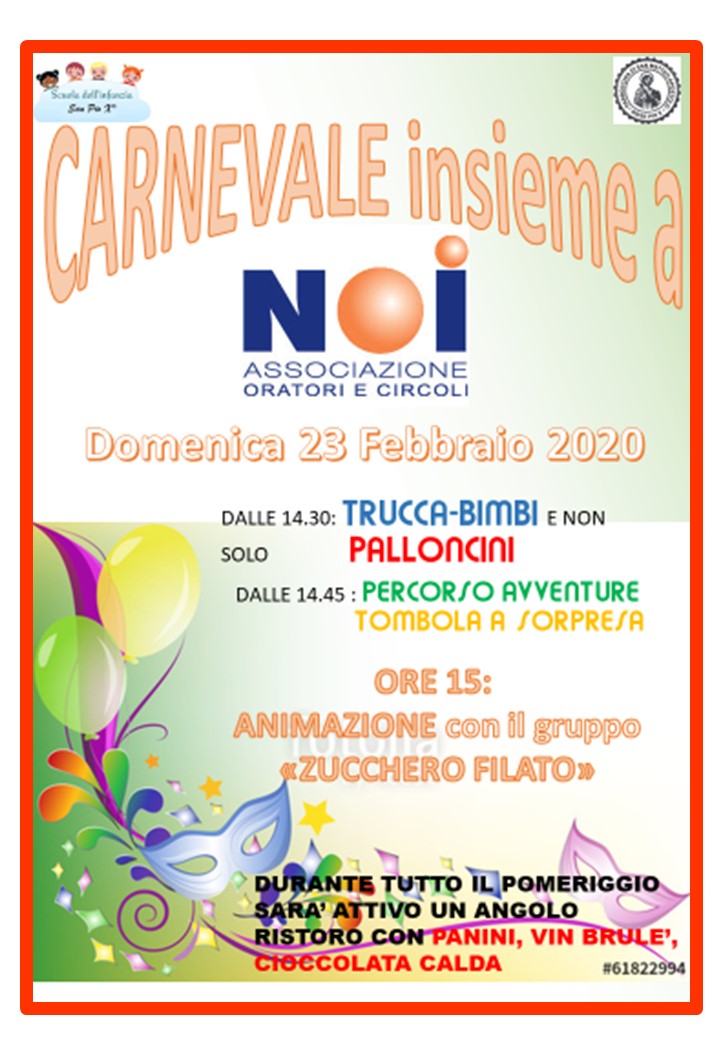 Carnevale con NOI 2020 locandina Riese