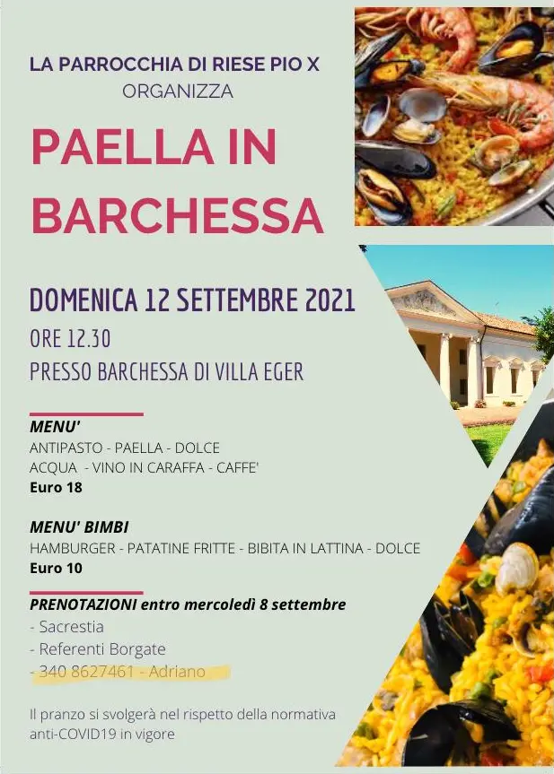 Paella in Barchessa a Riese Pio X