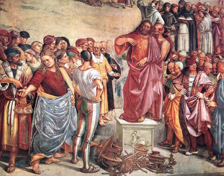 Luca Signorelli, 'Predica e punizione dellanticristo', Cappella di San Brizio Duomo di Orvieto.