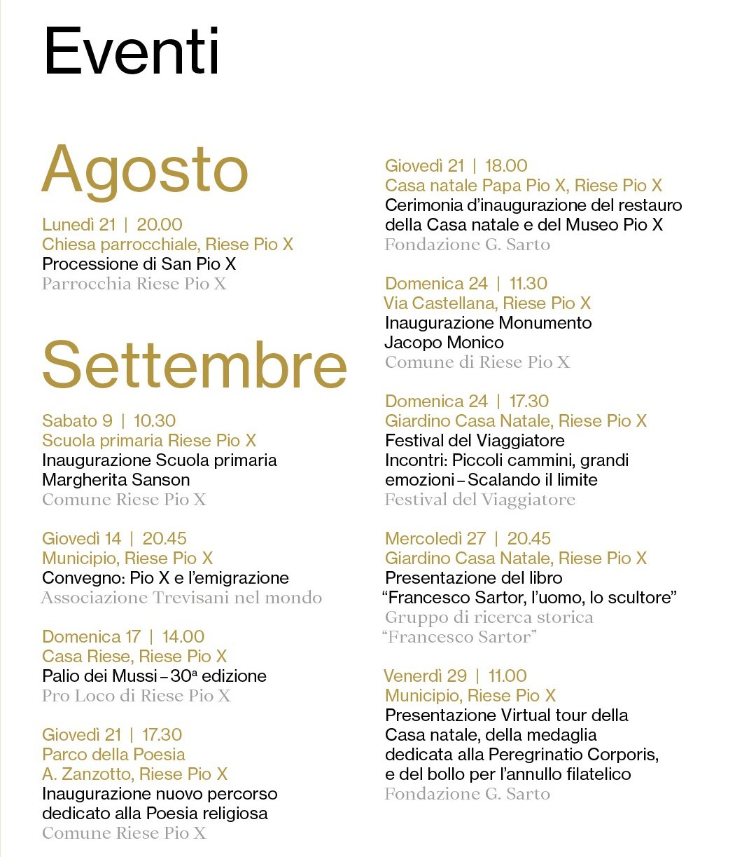 Peregrinatio eventi ago set