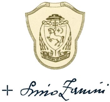 Stemma e firma del Mons. Lino Zanini