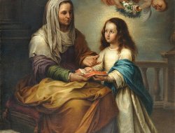 Santa Anna e Santa Maria, copia di un dipinto di Bartolomé Esteban Murillo, eseguita da FMM nel 1910.
