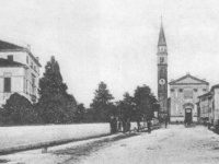 La via principale e la chiesa di Riese ai tempi di Giuseppe Sarto