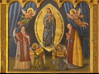 Dipinto dell'Immacolata Concezione, con Pio X e Pio XII nella Chiesa del Soccorso Perpetuo.