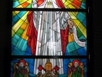 S. Pio X nella vetrata della chiesa della Parrocchia S.PioX di Cinisello Balsamo (MI)