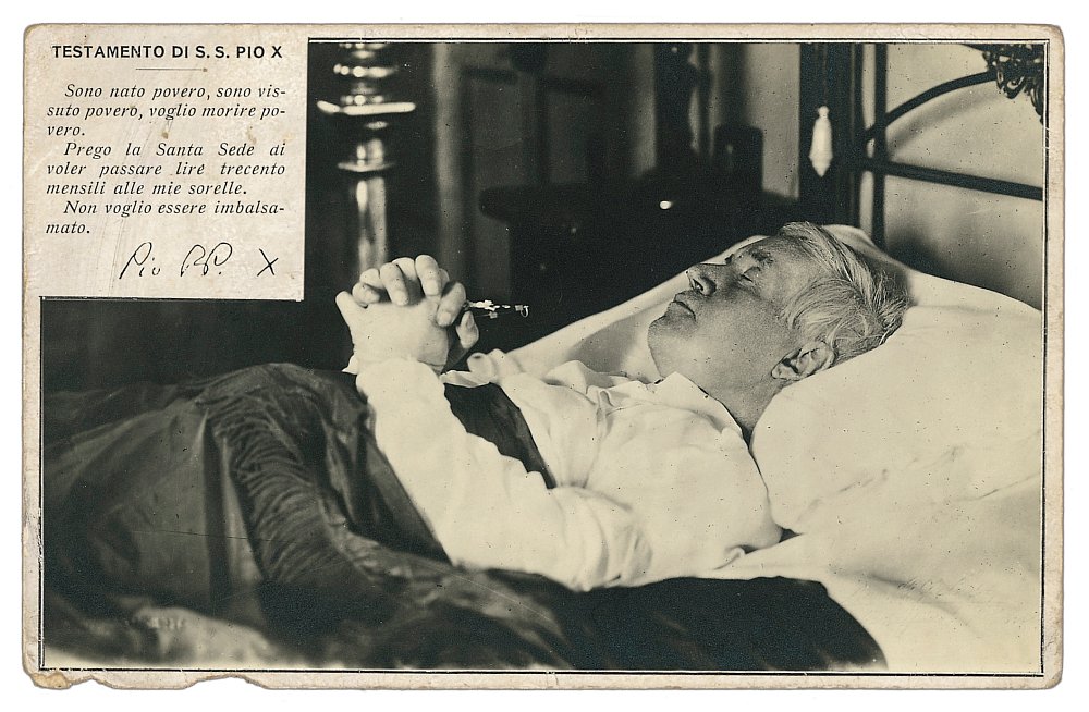 Pio X sul letto di morte il 20 Agosto 1914