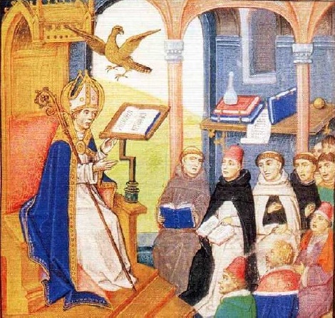 Sant'Agostino insegna ai teologi.